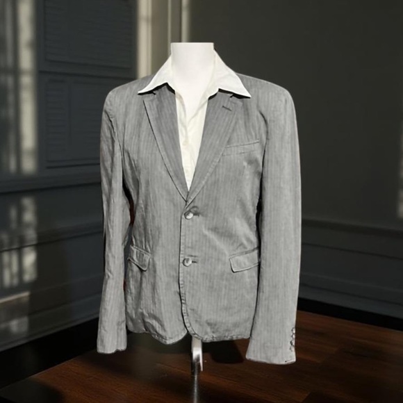 Dolce & Gabbana Pinstriped Grey Blazer Jacket GUC Small - Picture 4 of 10
